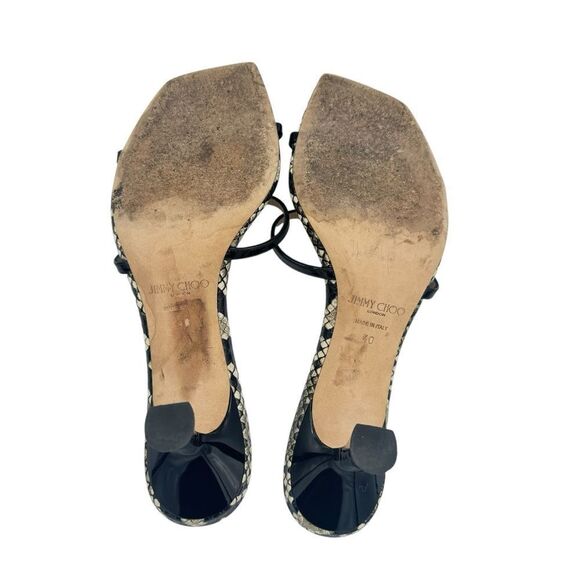 Jimmy Choo Ria Square-Toe Snakeskin-Embossed Leather Mules Size 10 - Picture 10 of 12